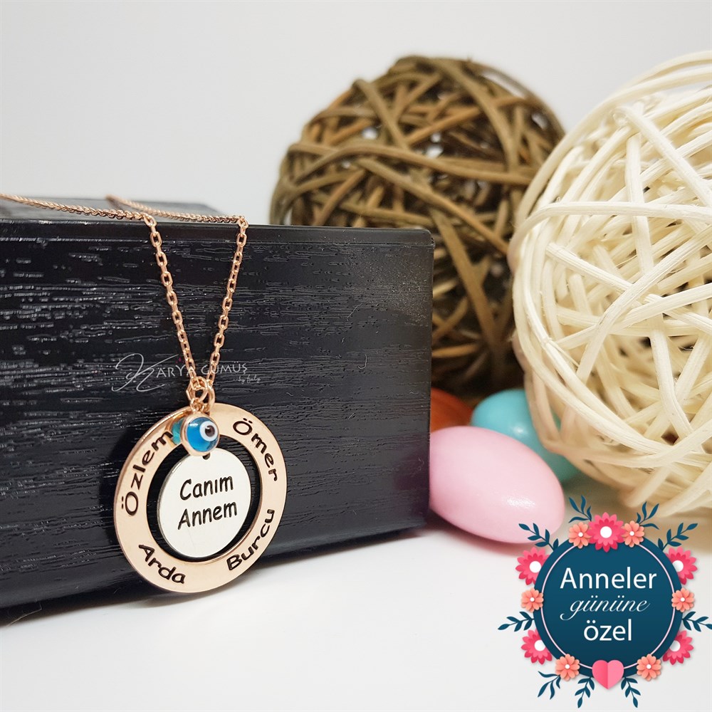 Canım Annem Çember İsimli Gümüş Kolye