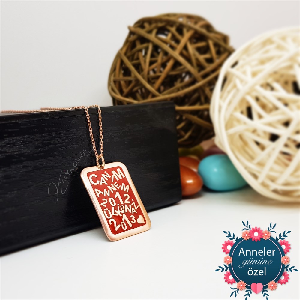 Canım Annem İsimli Tarih Gümüş Kolye