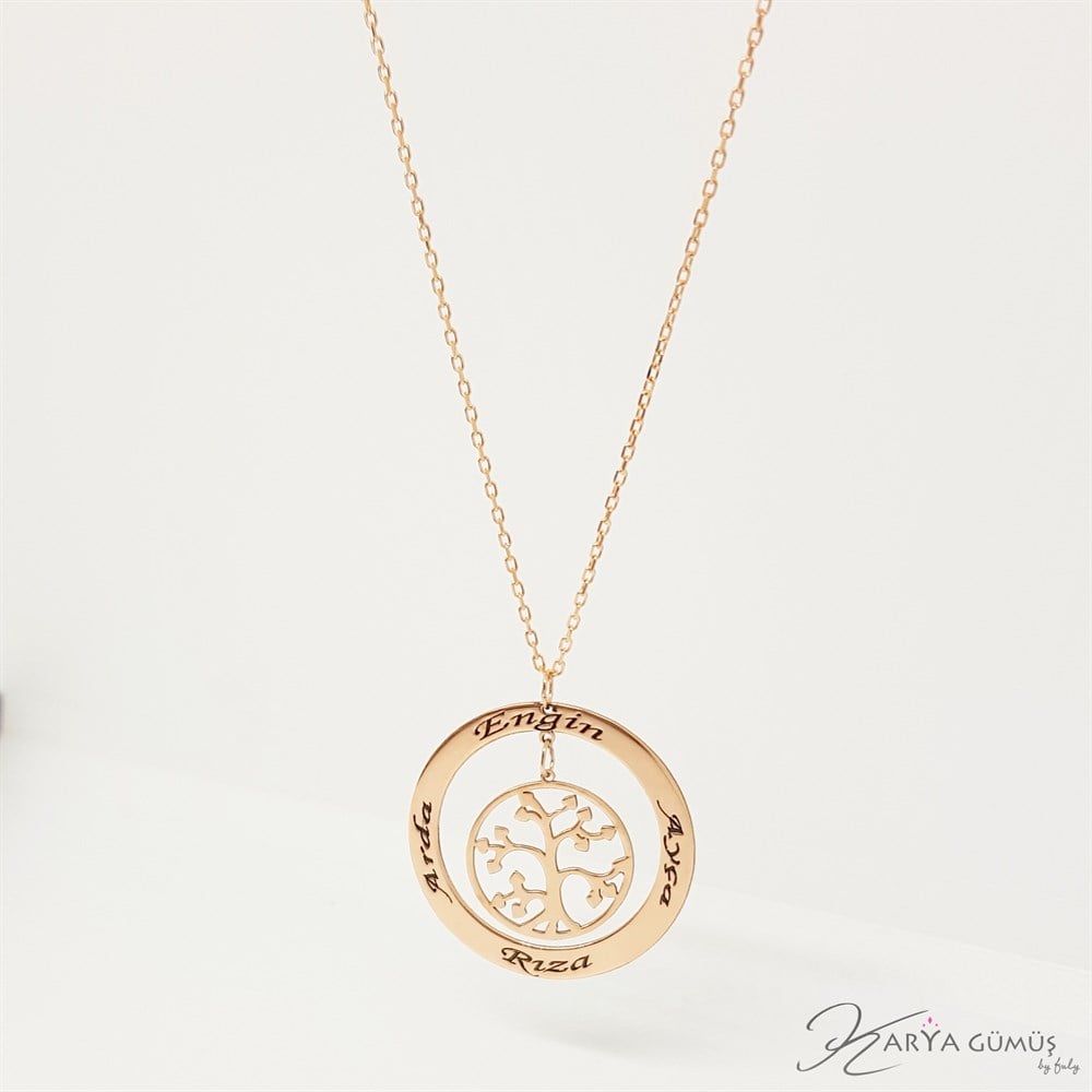 ÇEMBER HAYAT AGAÇI İSİMLİ GÜMÜŞ KOLYE