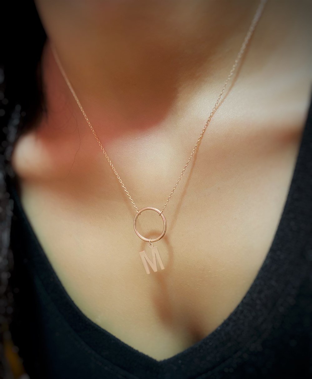 Halka Tasarım Harf Kolye