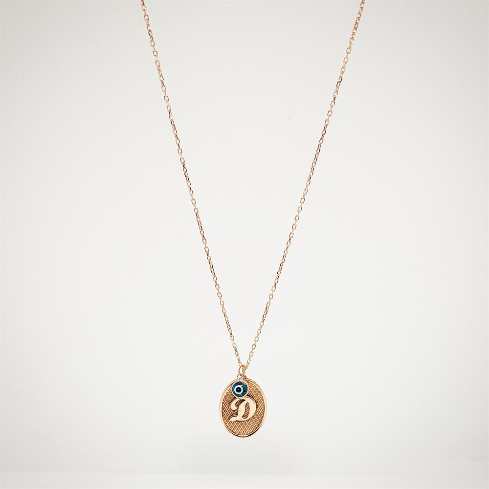 İÇİ PETEK ÖRGÜ PLAKA HARF GÜMÜŞ KOLYE