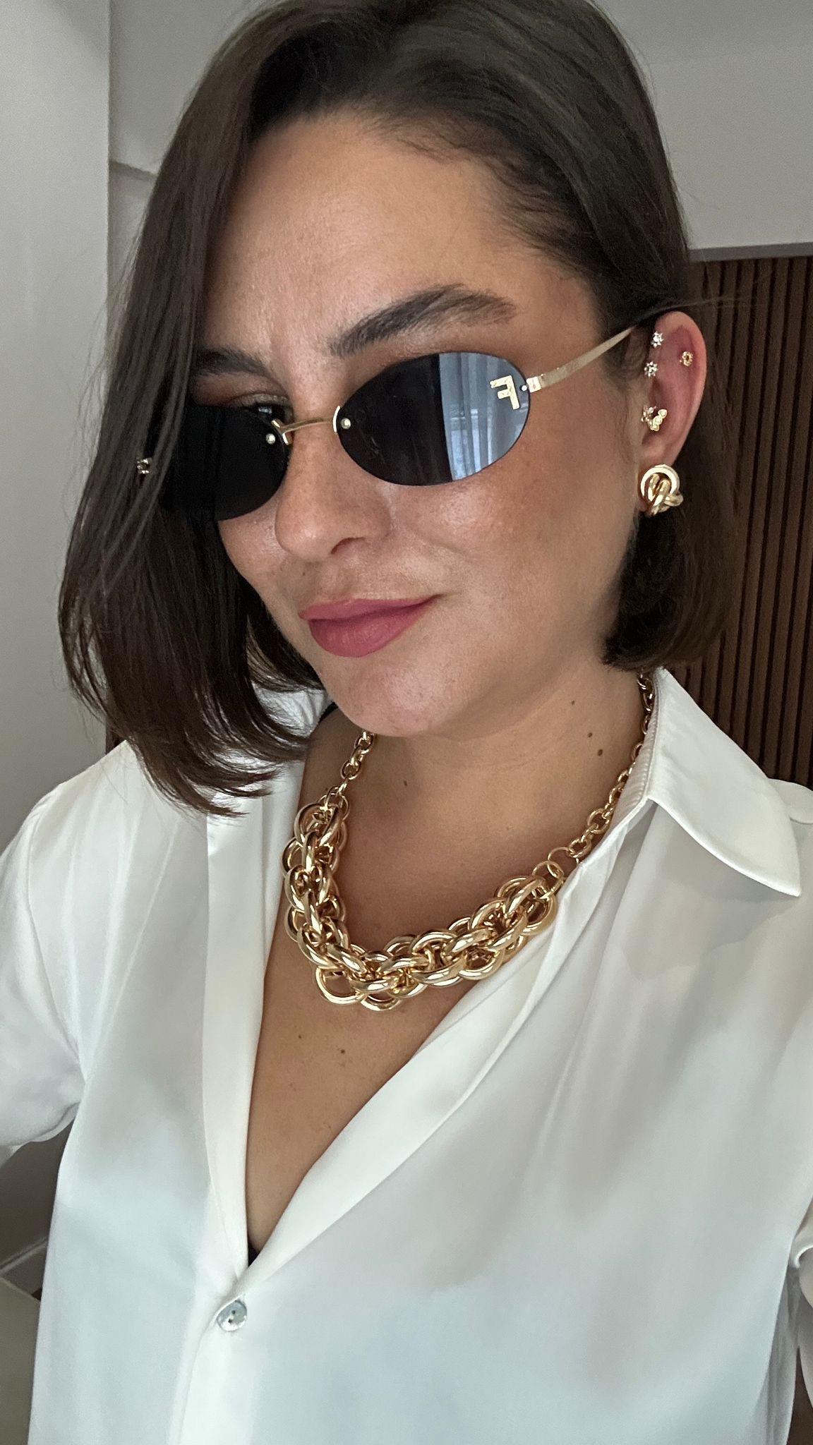 İçiçe Burgu Halka Zincir Kolye