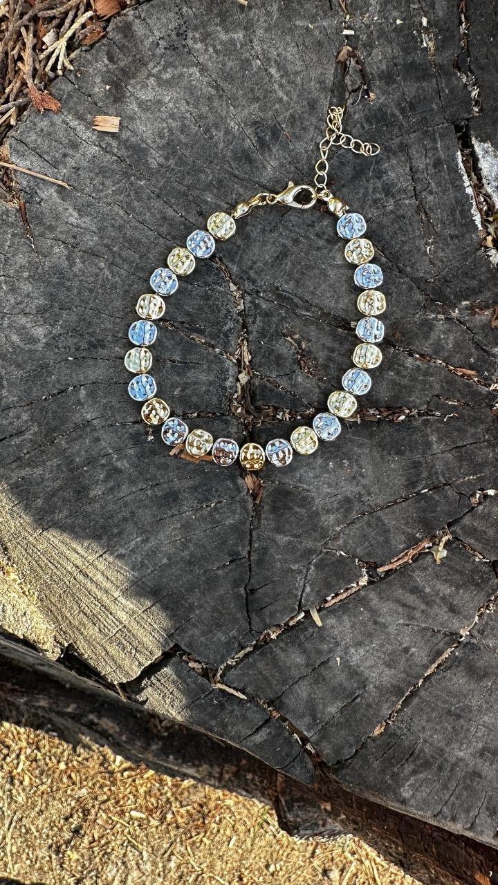 İki Renkli Ezme Plaka Bileklik