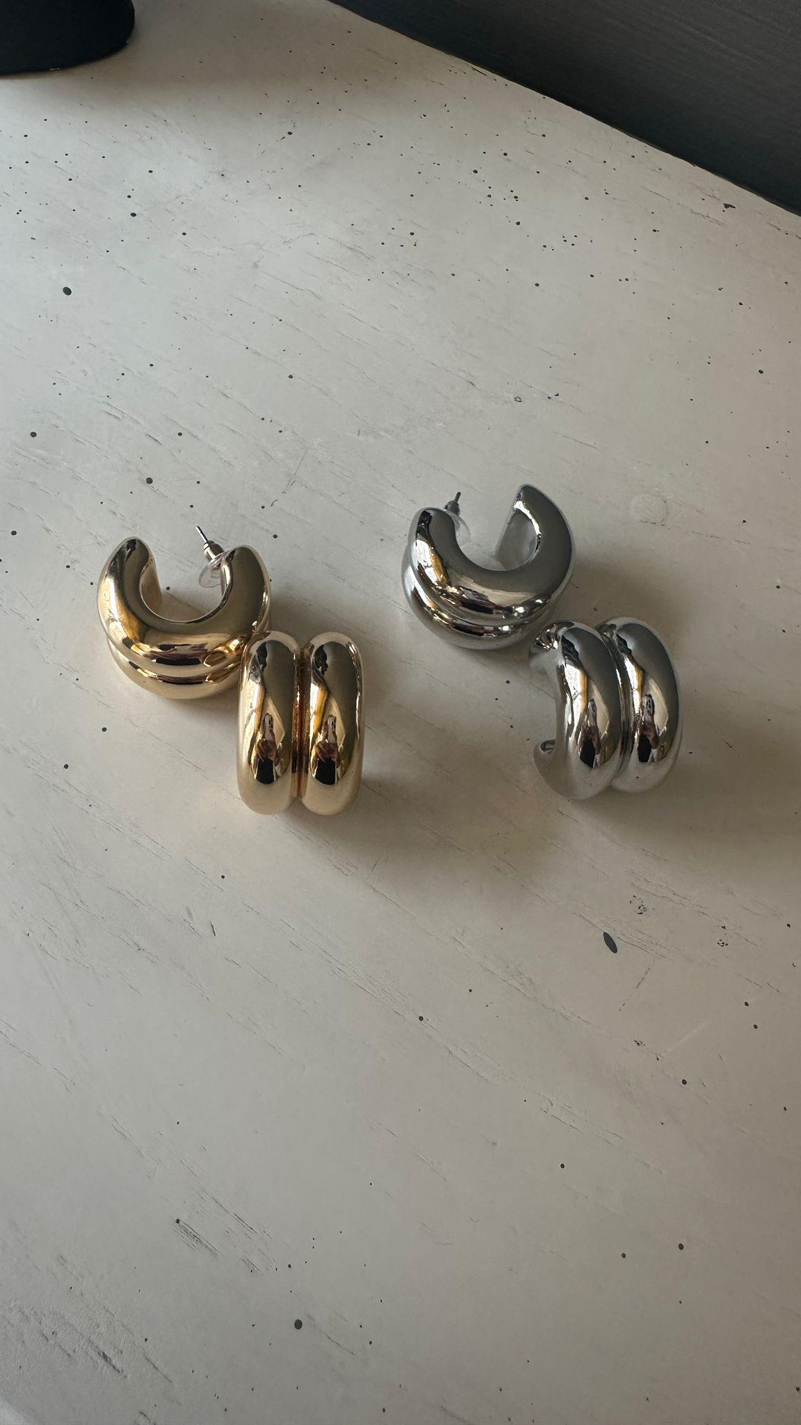 İkili Bombeli Halka ByFuly Küpe