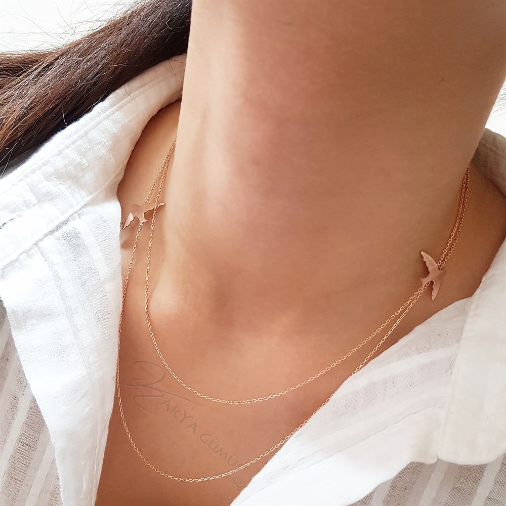 İkli Martı Gümüş Kolye