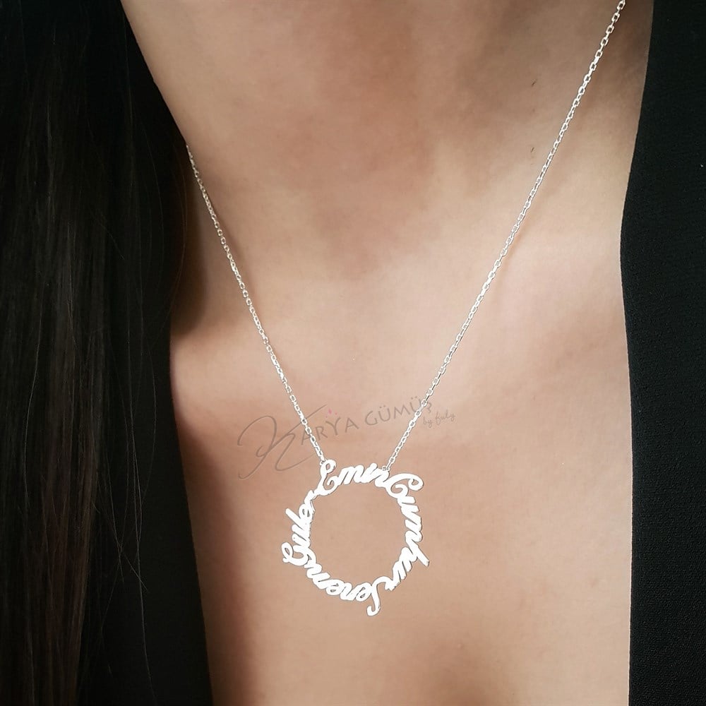 İsim Halka Gümüş Kolye