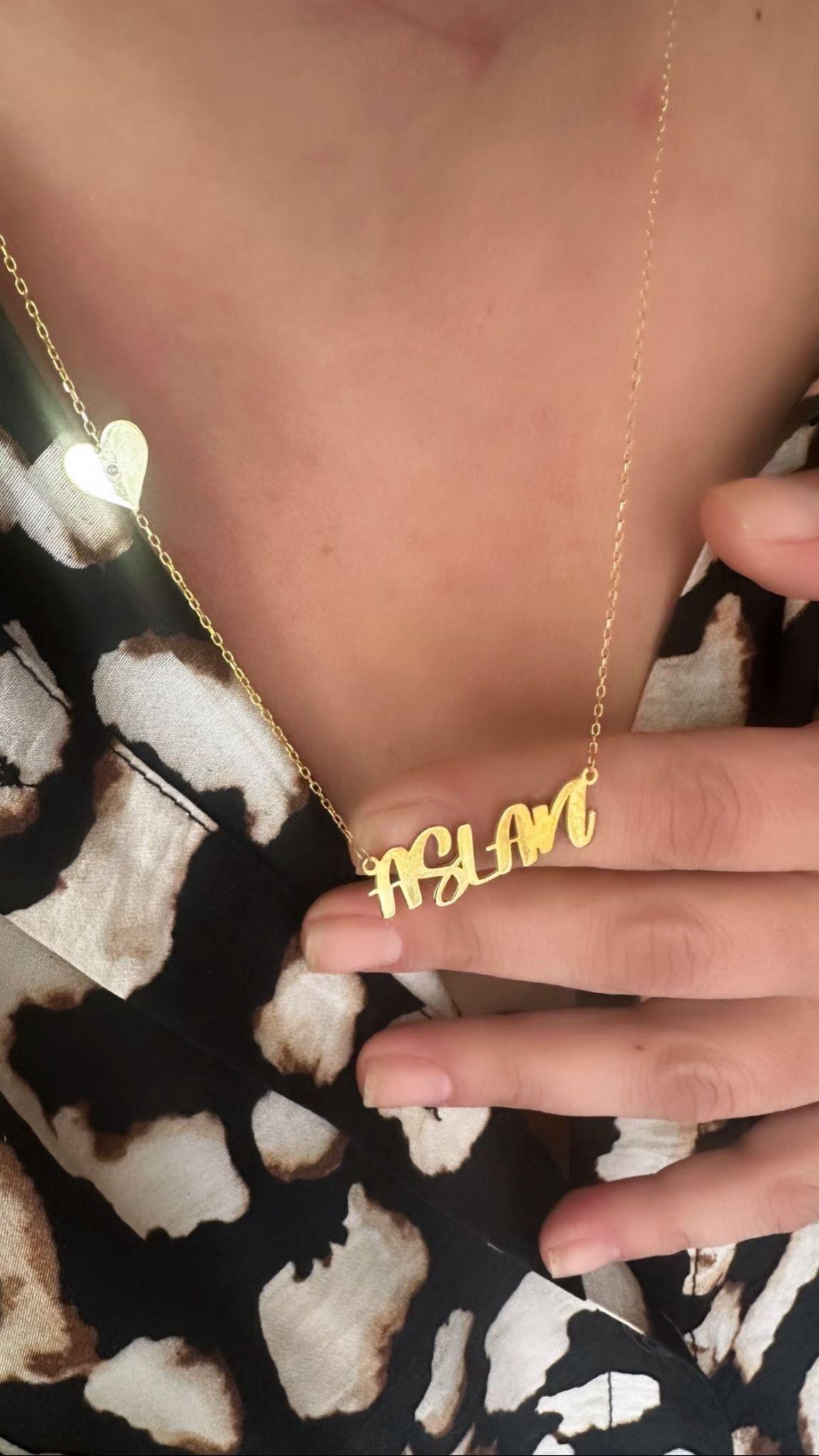 İSİM KALP GÜMÜŞ KOLYE