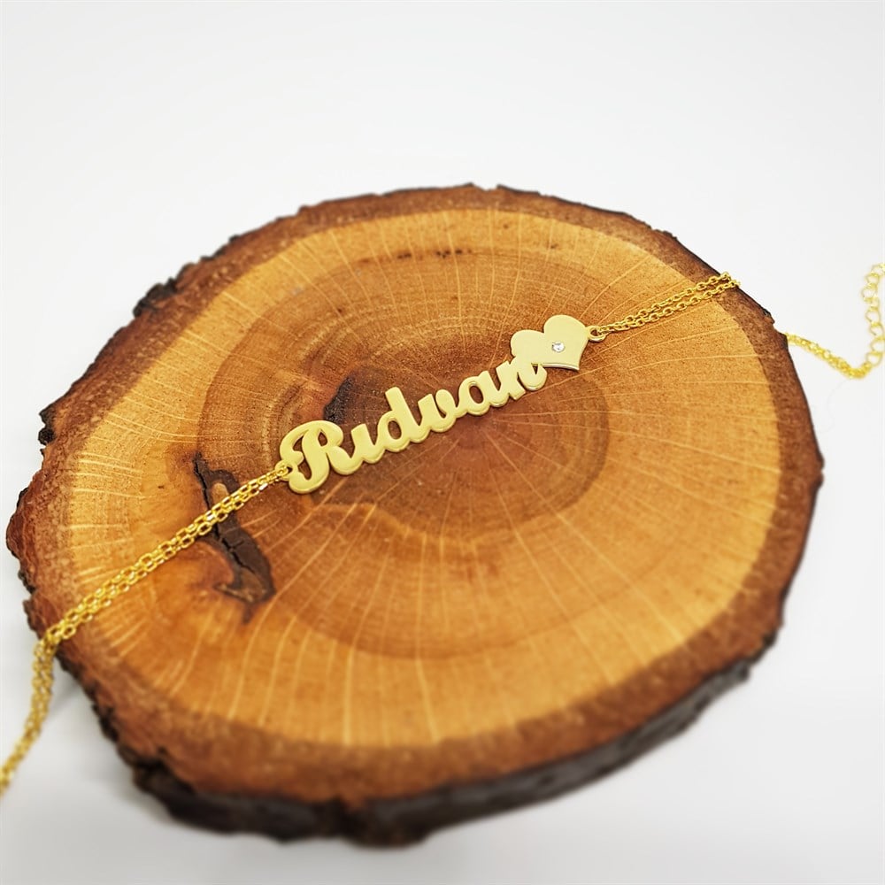 İSİM KALPLİ GÜMÜŞ BİLEKLİK