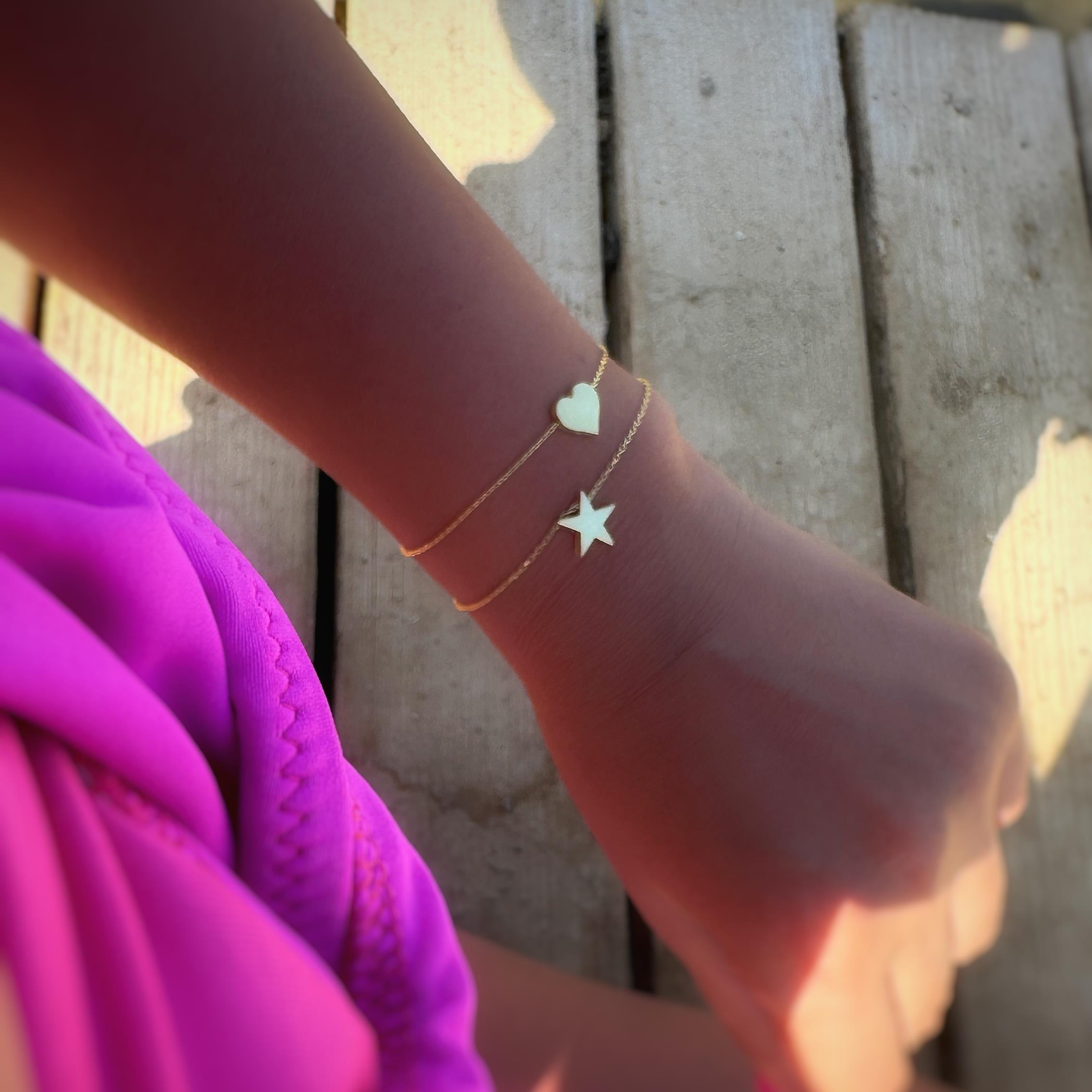 Kalın Kalp Yonca Yıldız Bileklik