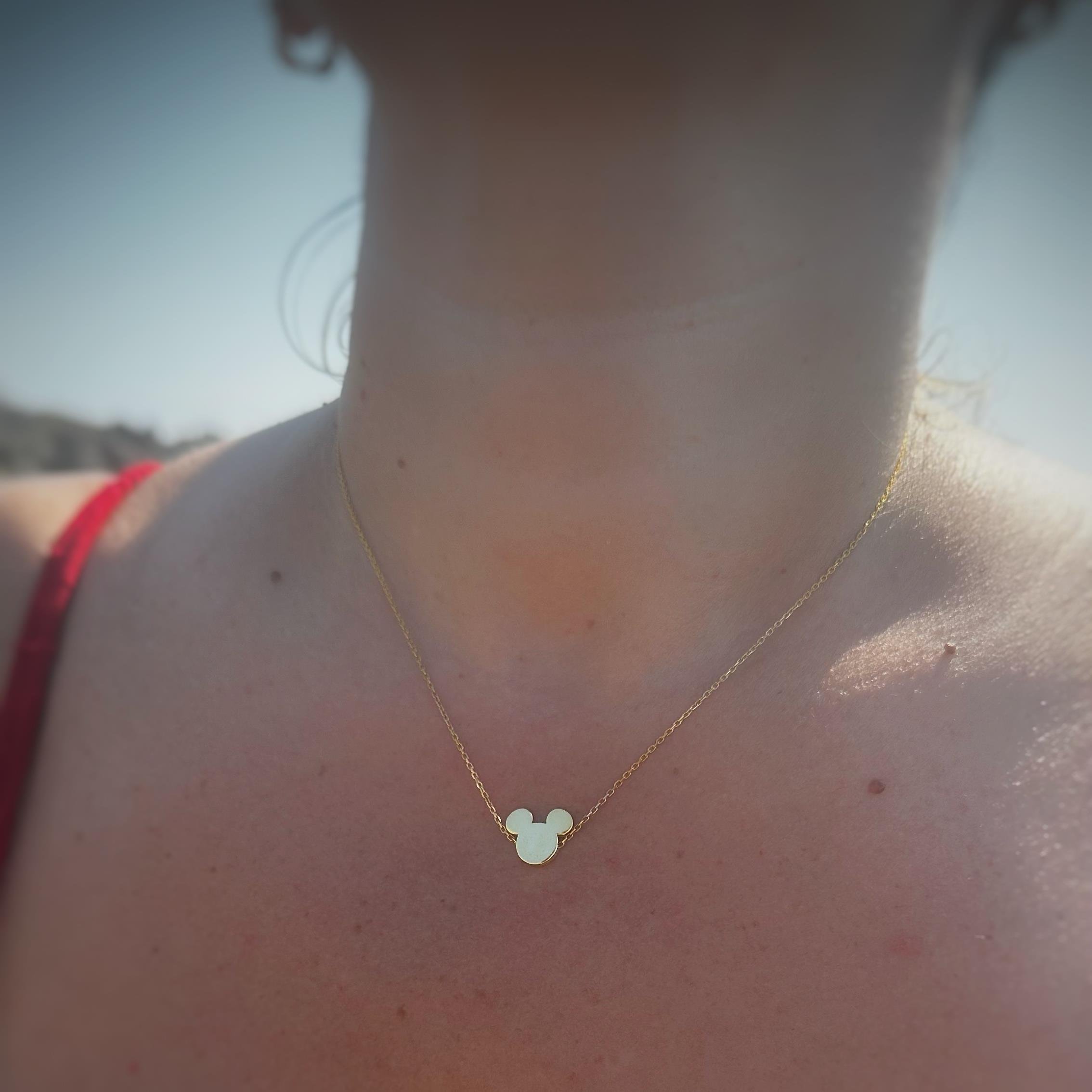 Kalın Mickey Gümüş Kolye