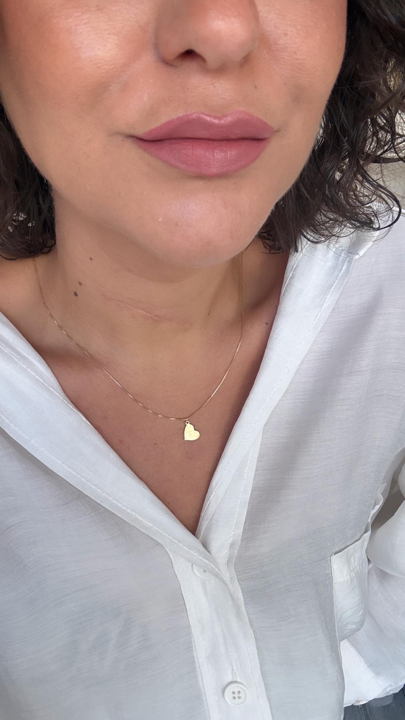 Küp Zincir Detay Kalp Kolye