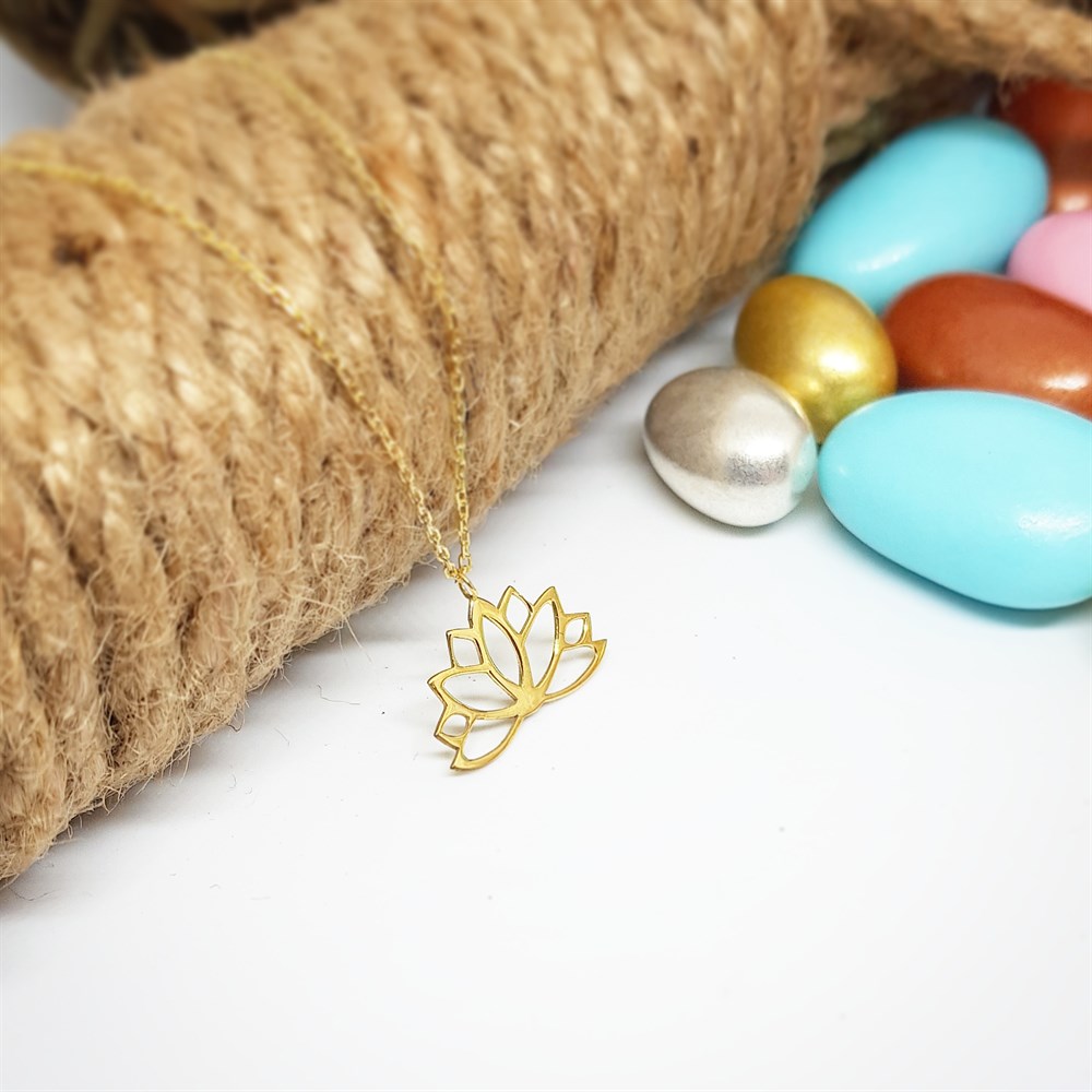 LOTUS ÇİCEĞİ GÜMÜŞ KOLYE