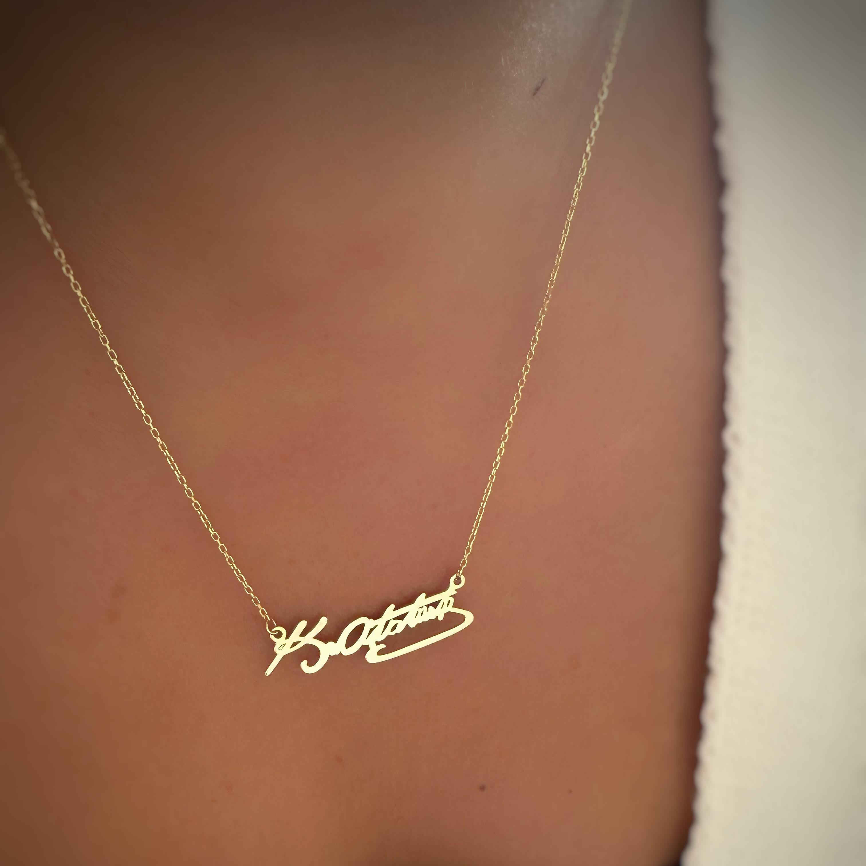 Mustafa Kemal Atatürk İmza Gümüş Kolye