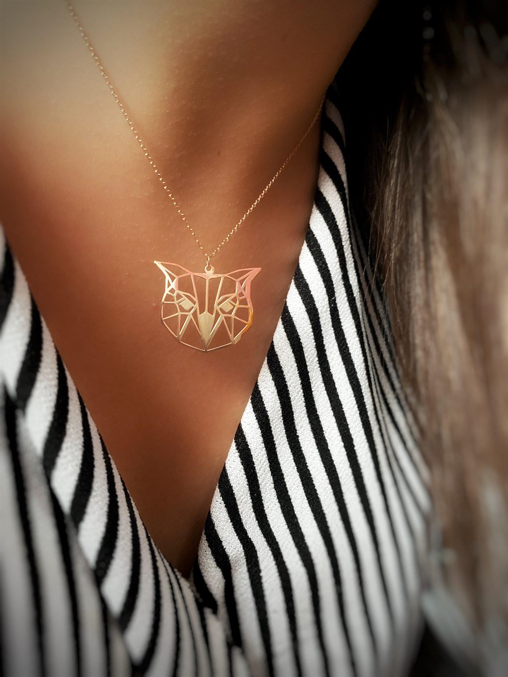 Origami Baykuş Figürlü Gümüş Kolye