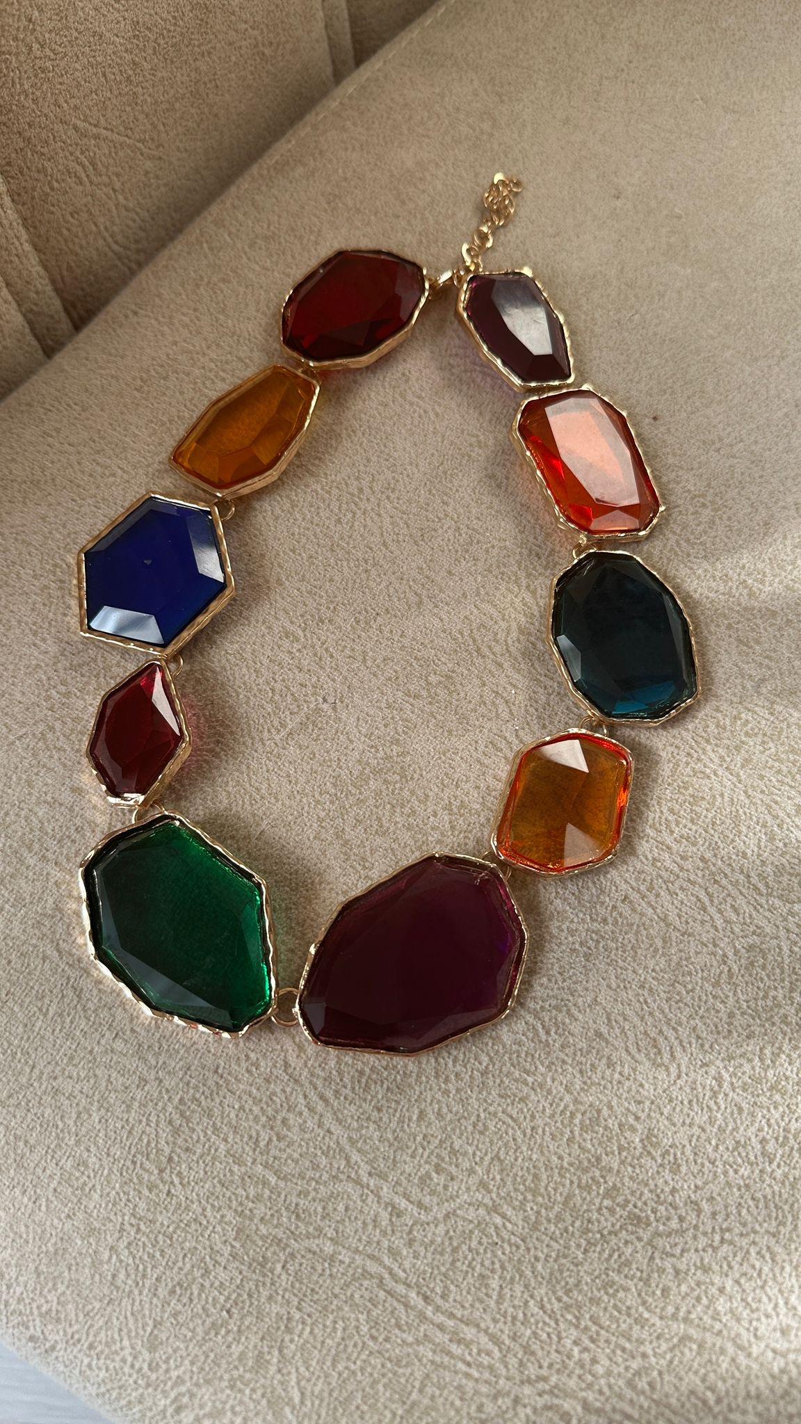 Orjinal Marka Tasarım Kesme Doğal Taş Kolye