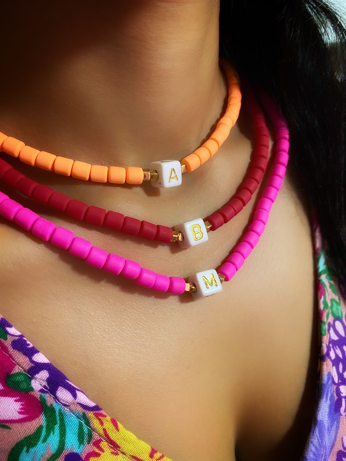 Renkli Lino Harf Kolye 