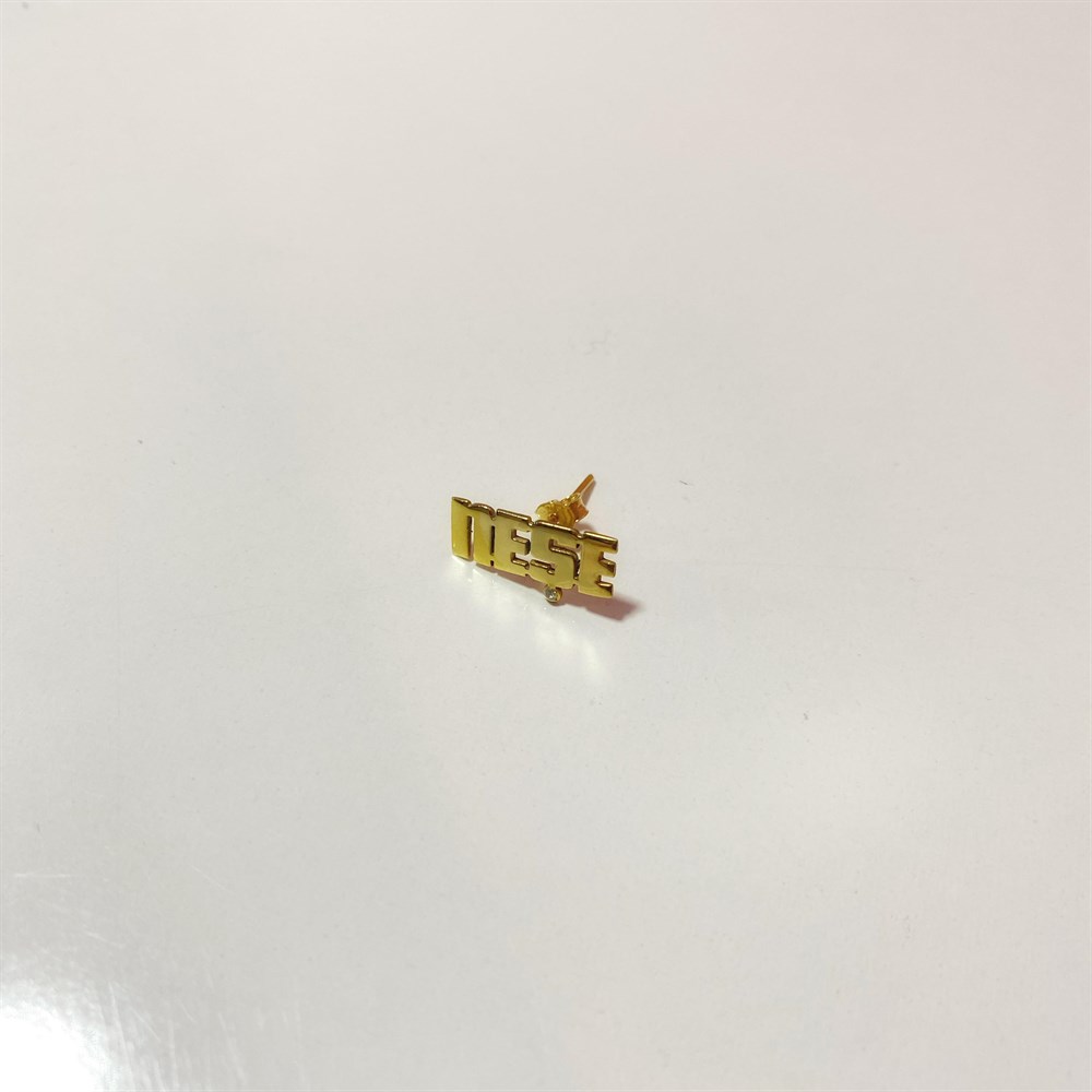 Tasarım Çivili İsim Gümüş Küpe