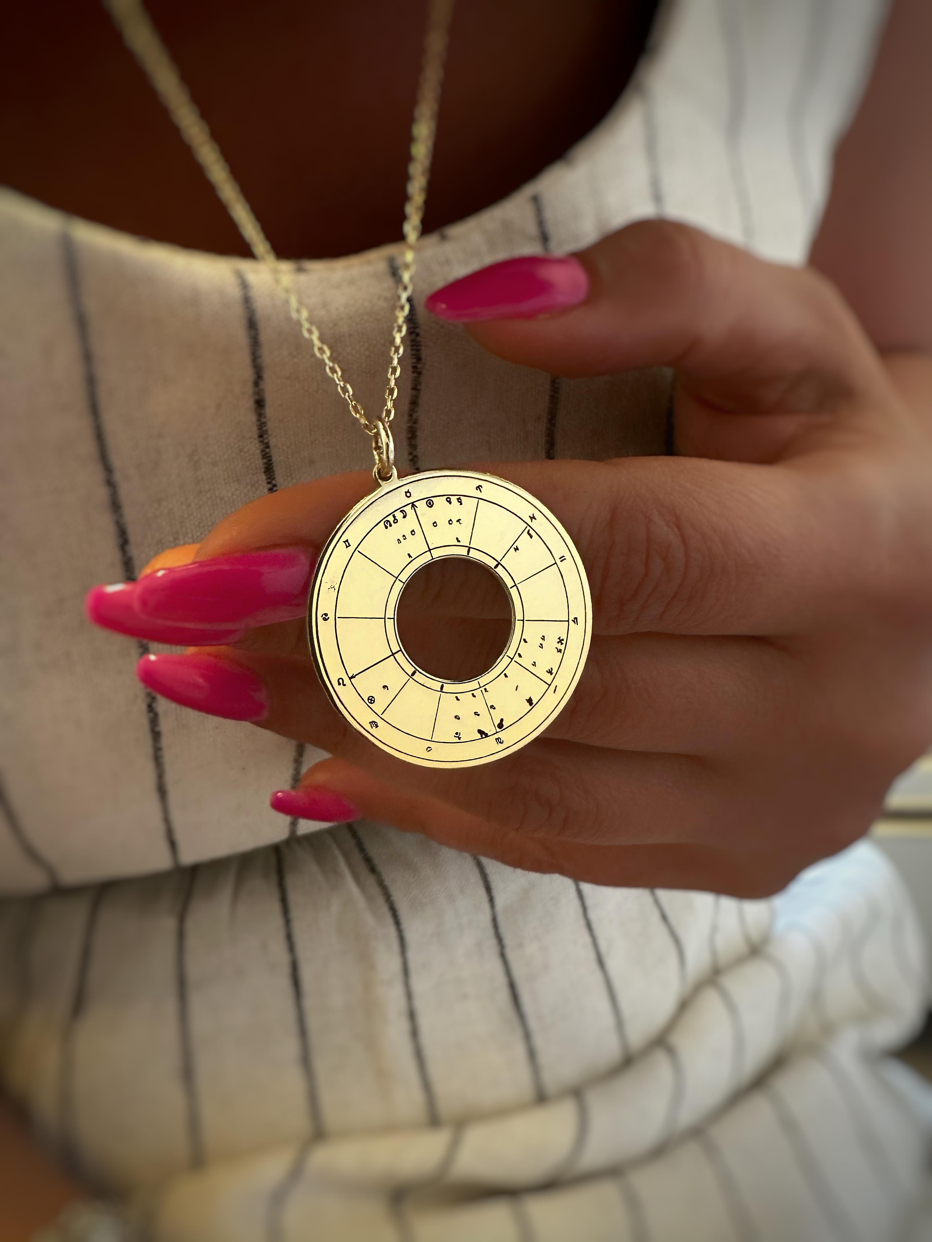 Tasarım Doğum Haritası Gümüş Kolye