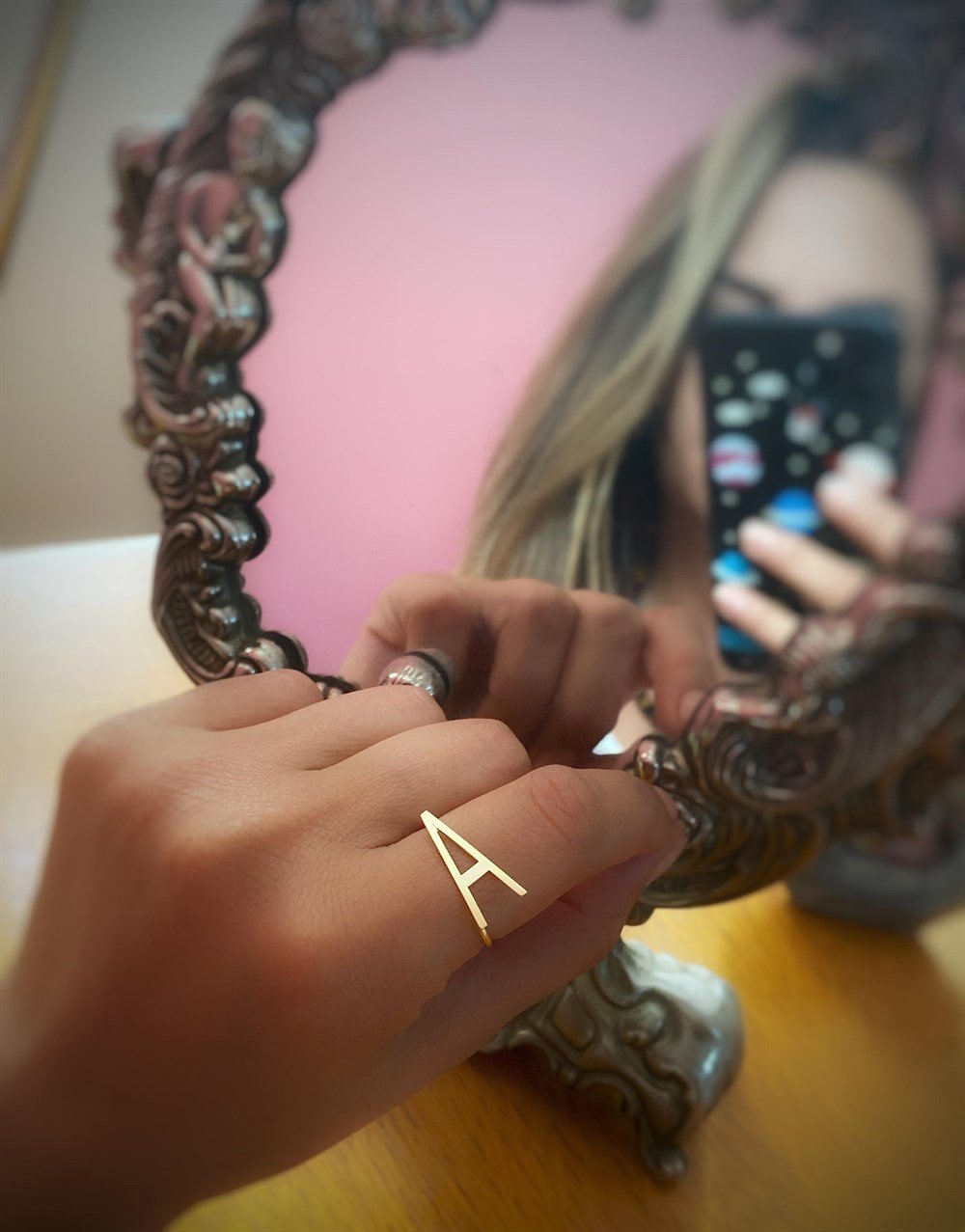 Tasarım Harf Gümüş Yüzük