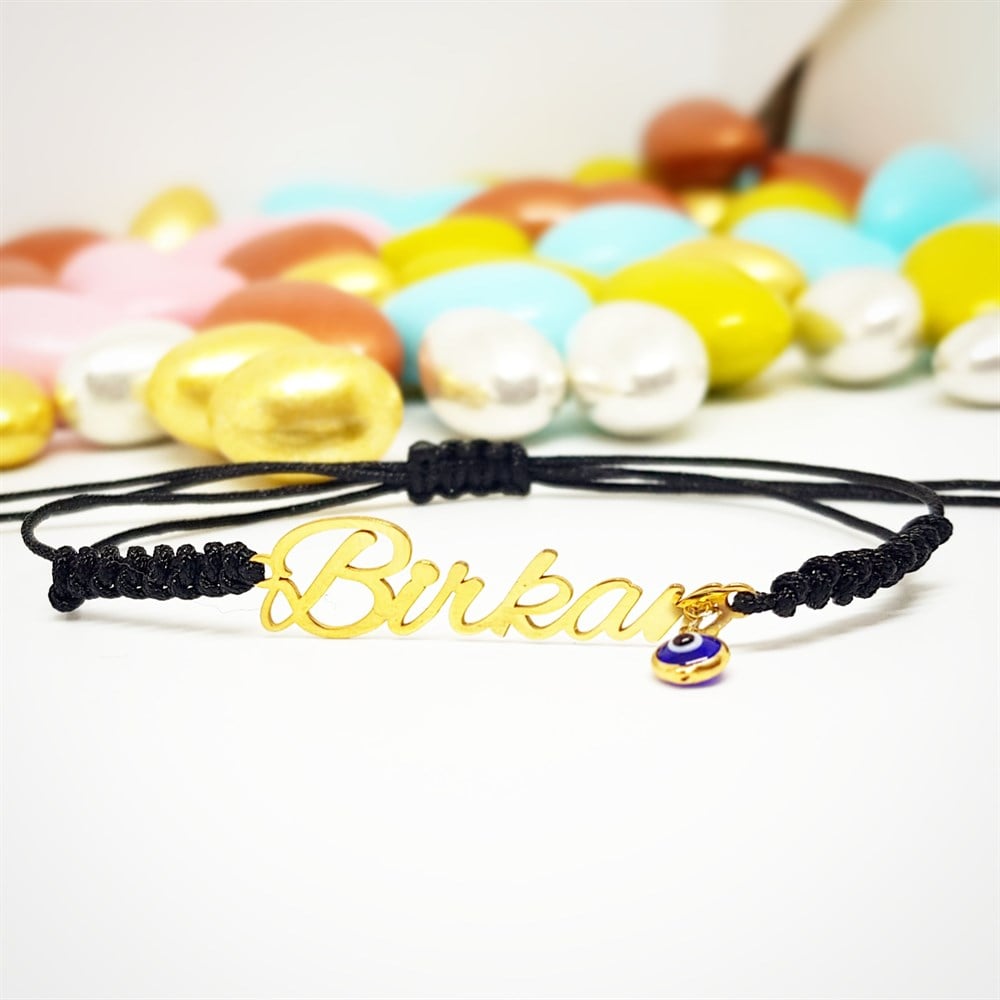 Tasarım Nazar Boncuklu İsim Gümüş Bileklik