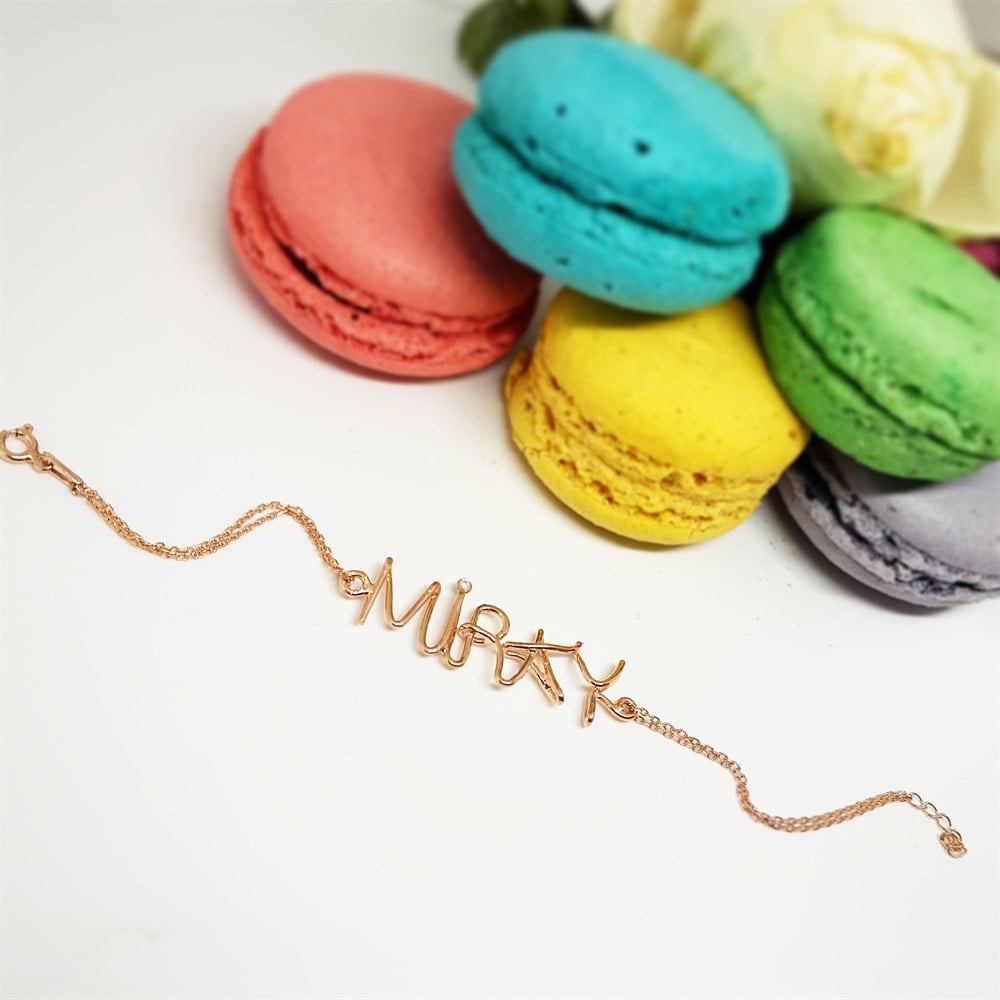 TEL BÜKME BÜYÜK HARF İSİM GÜMÜŞ BİLEKLİK