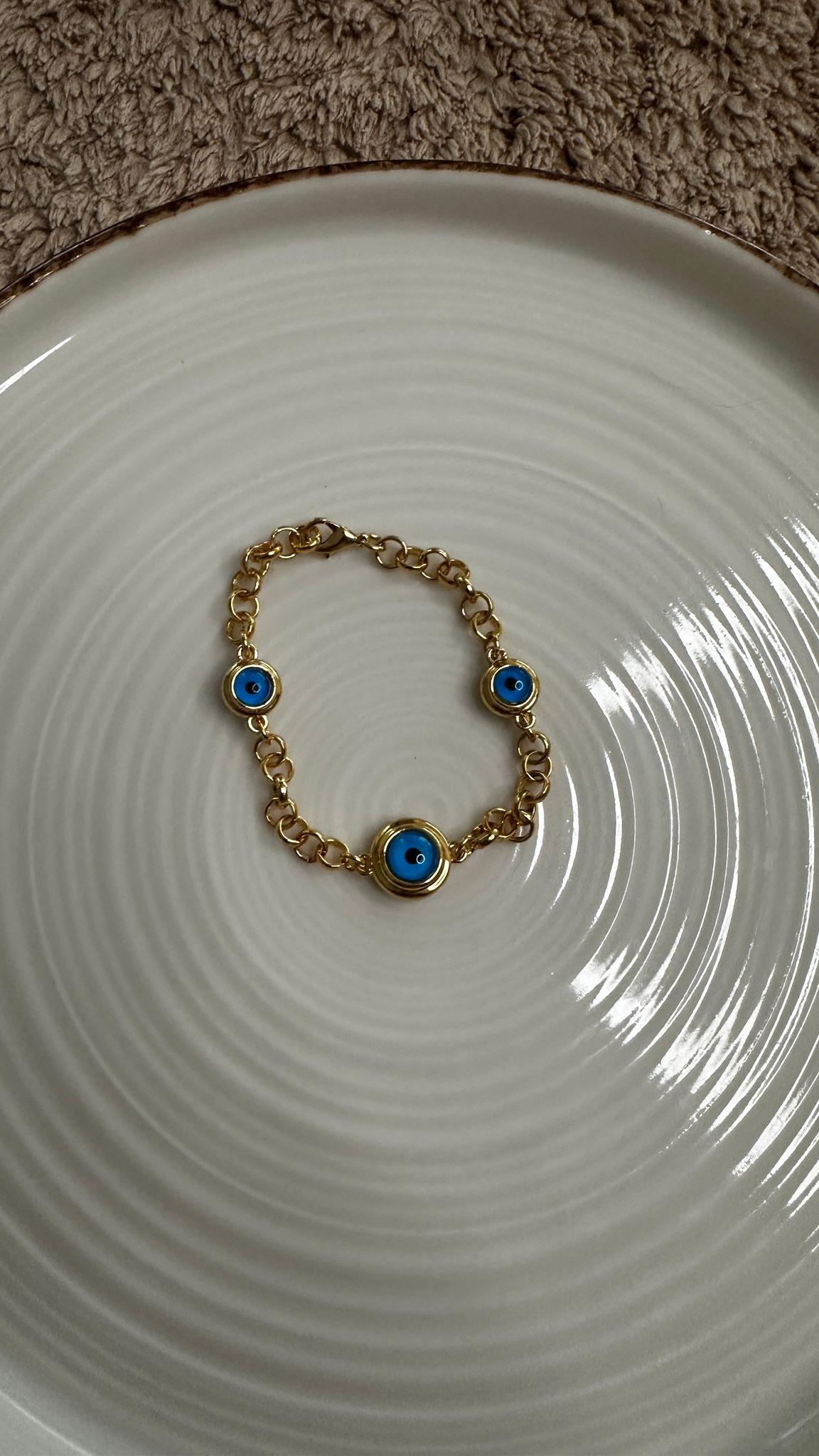 Üçlü Nazar Boncuğu Bileklik