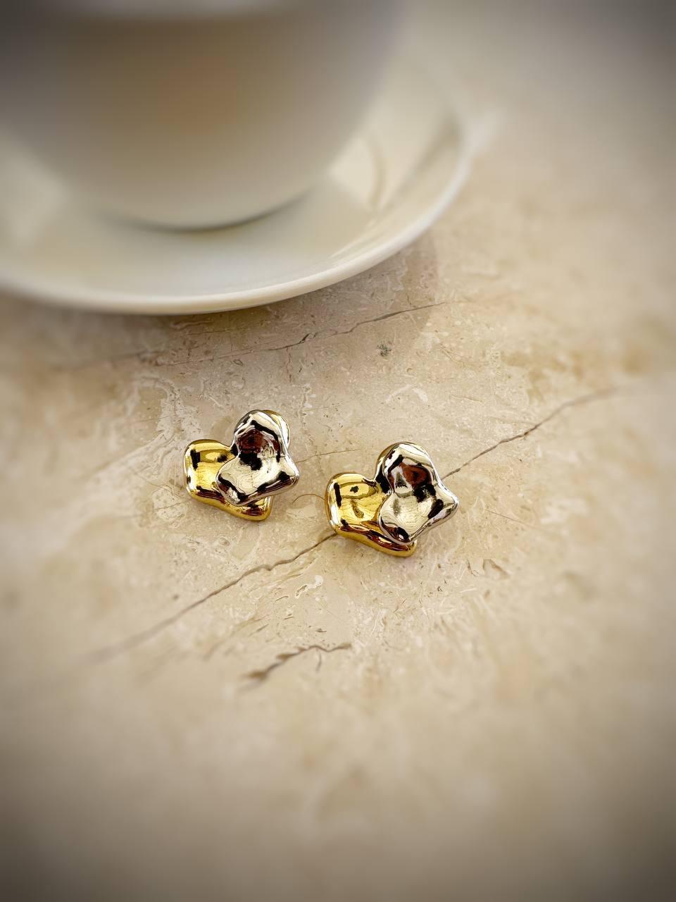 VİP Özel Seri İkili Kalp Çelik Küpe 