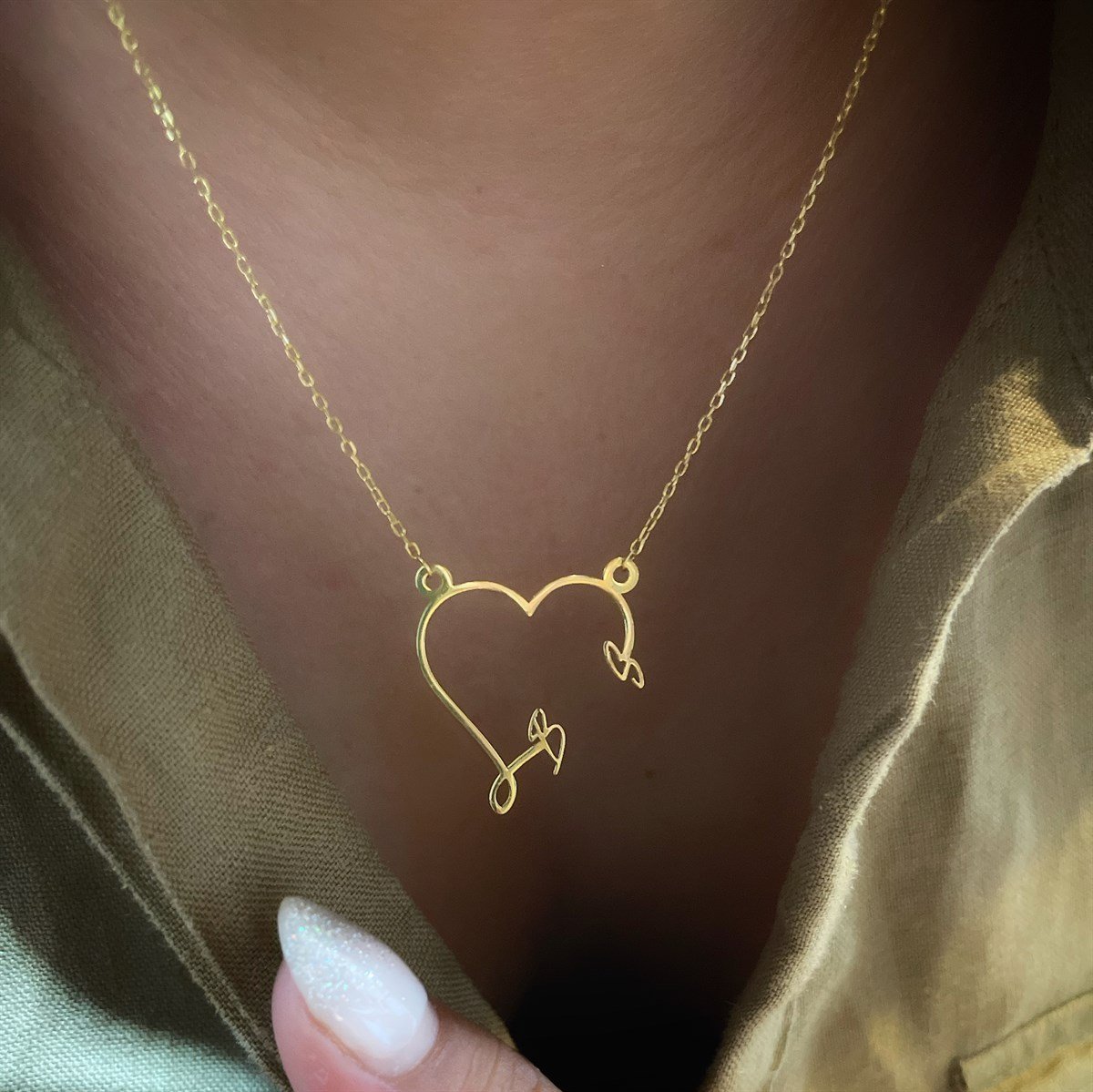 Yeni Kalp İki Harf Gümüş Kolye