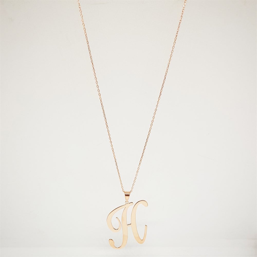 YENİ TASARIM BÜYÜK HARF GÜMÜŞ KOLYE