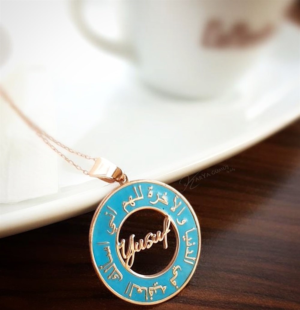 Yeni Tasarım Huzur İsim Gümüş Kolye