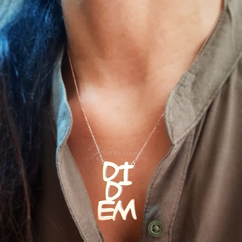 Yeni Tasarım İsim Gümüş Kolye