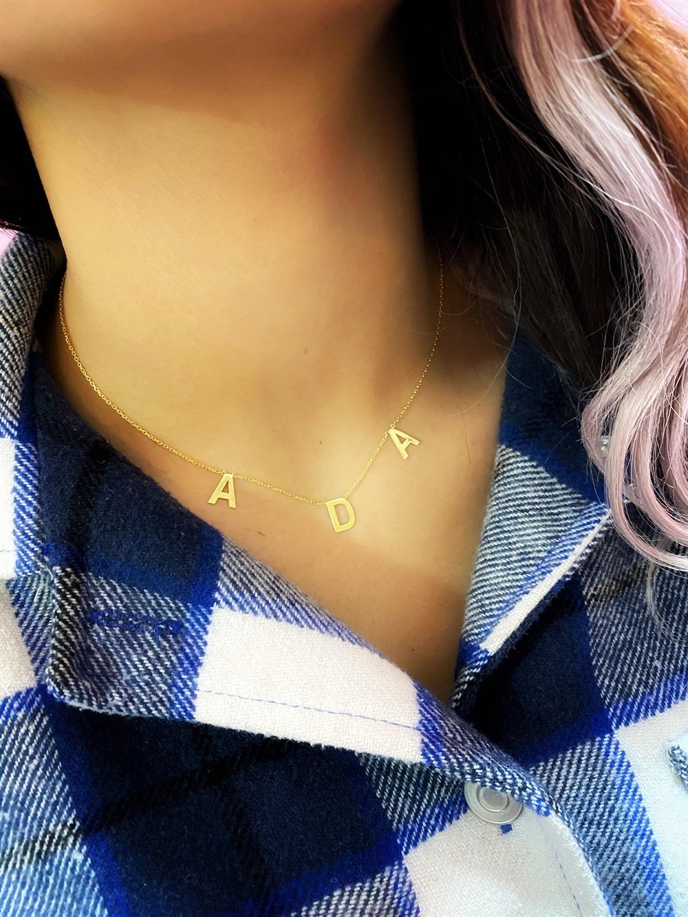 Yeni Üç Harf Gümüş Kolye