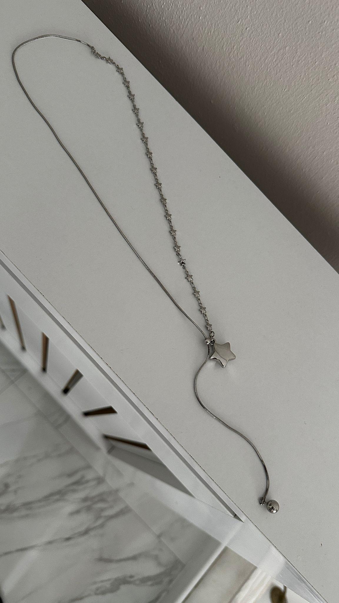 Yıldız Zincir Detay Asansörlü Kolye