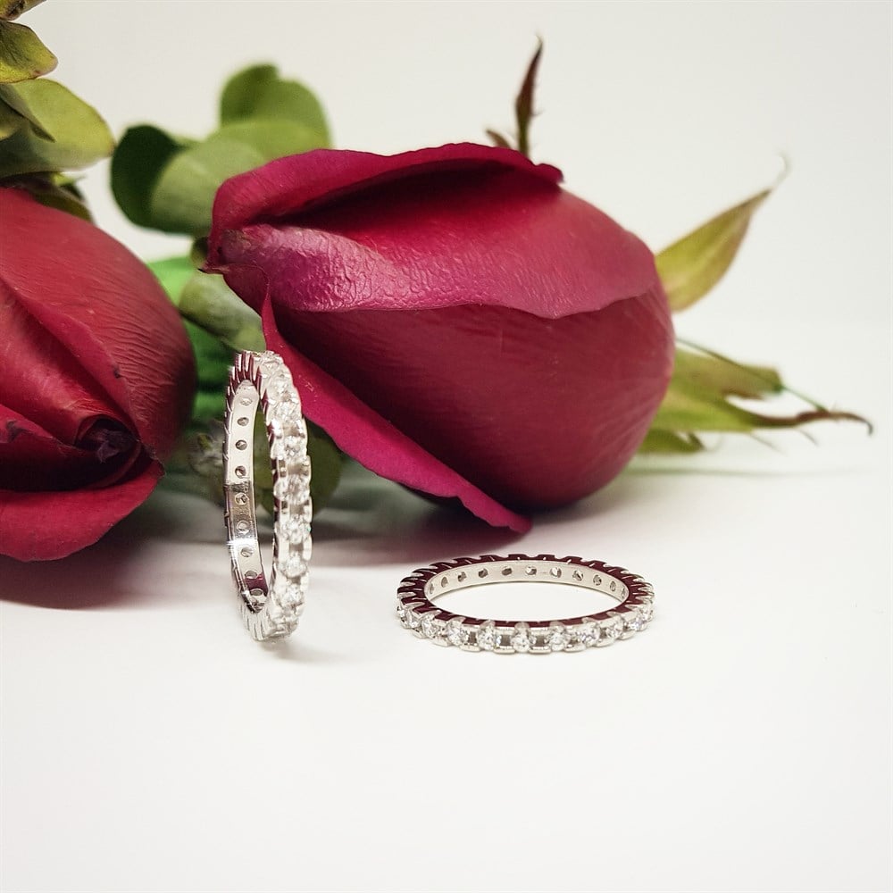 ZİRKON TAŞLI MİNİ TAŞ BOY TAM TUR ALYANS