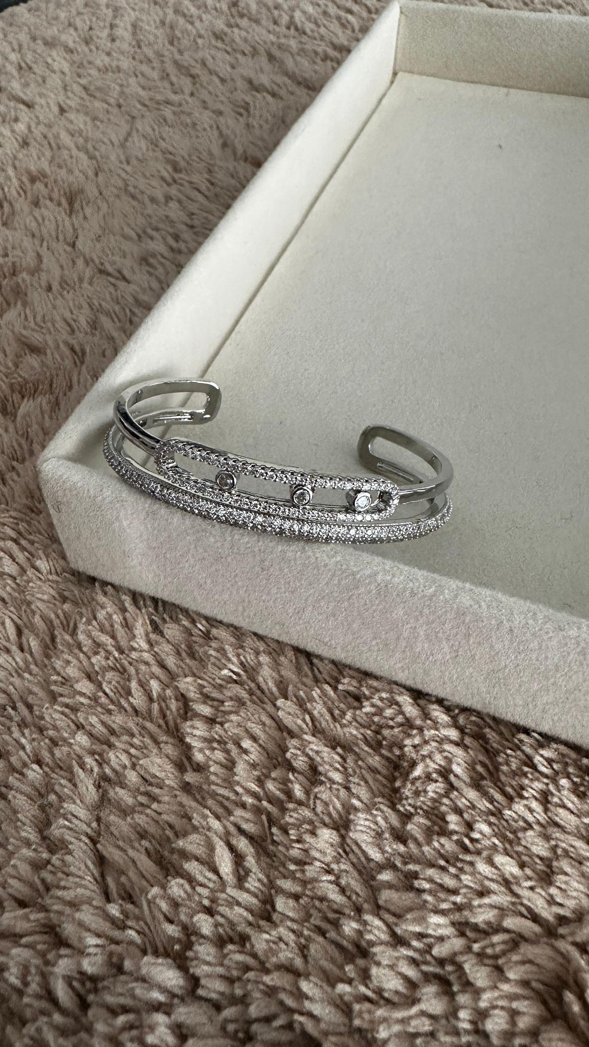 Zirkon Taşlı Orjinal Marka Kelepçe Bileklik