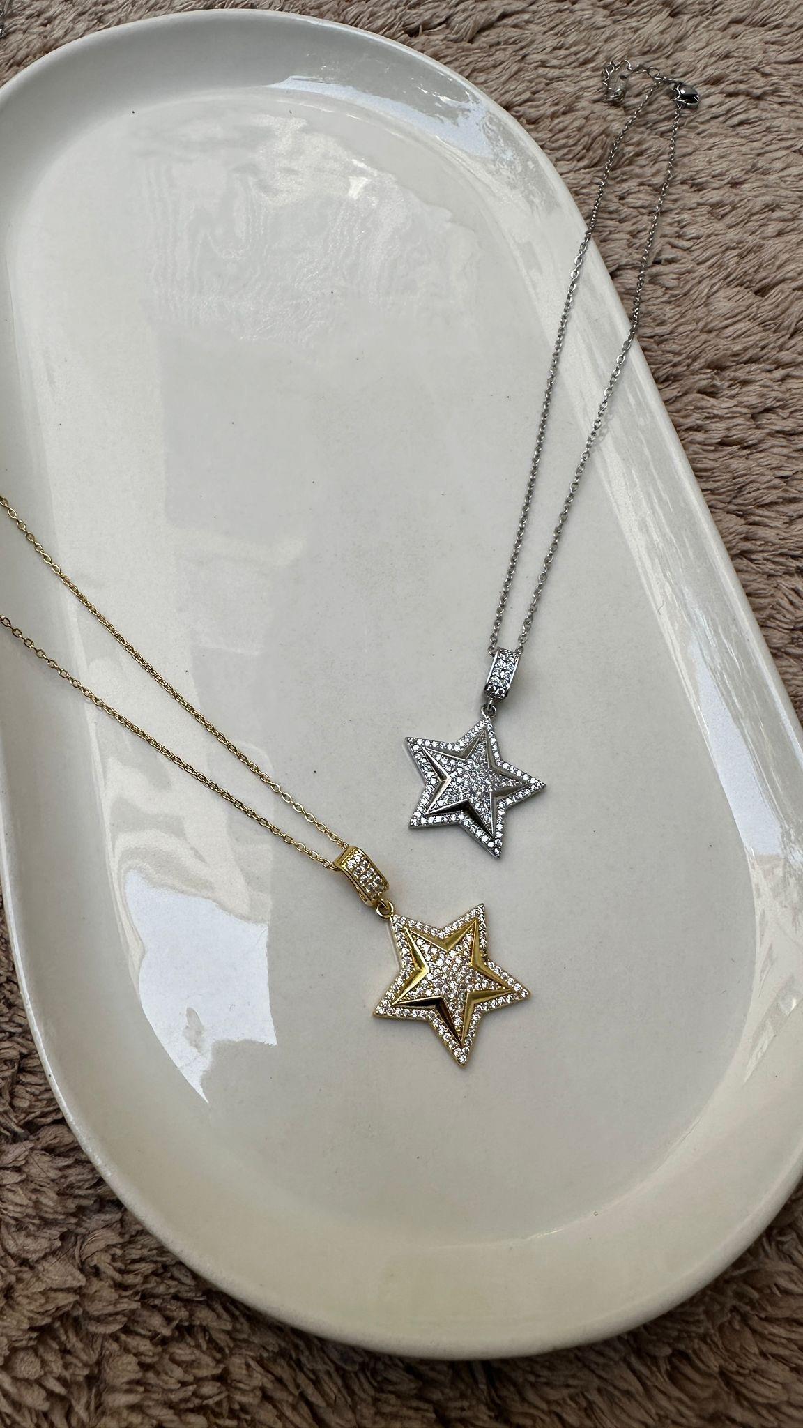 Zirkon Taşlı Yıldız Kolye