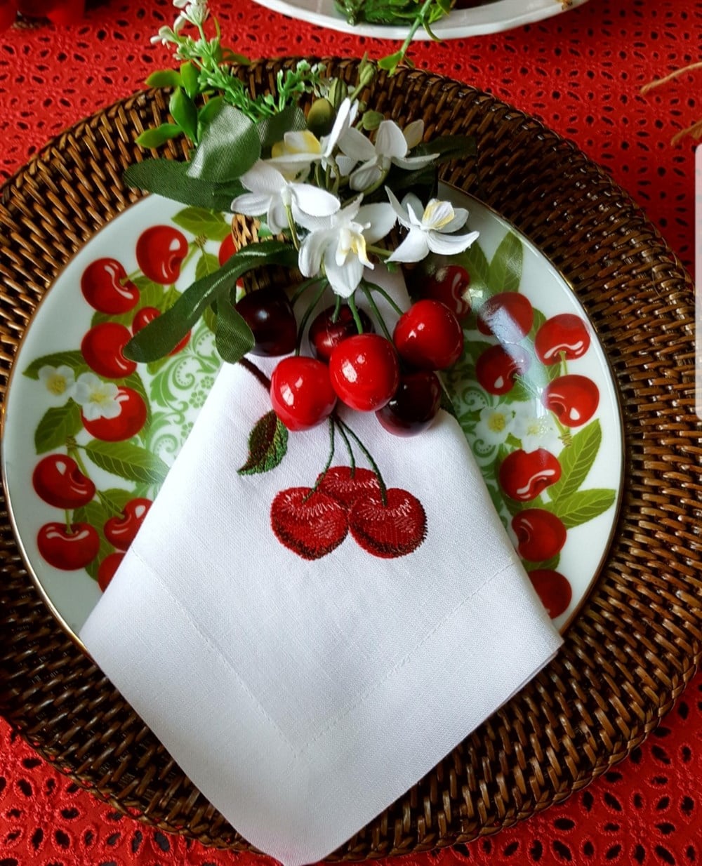 CHERRY NAKIŞLI PEÇETE