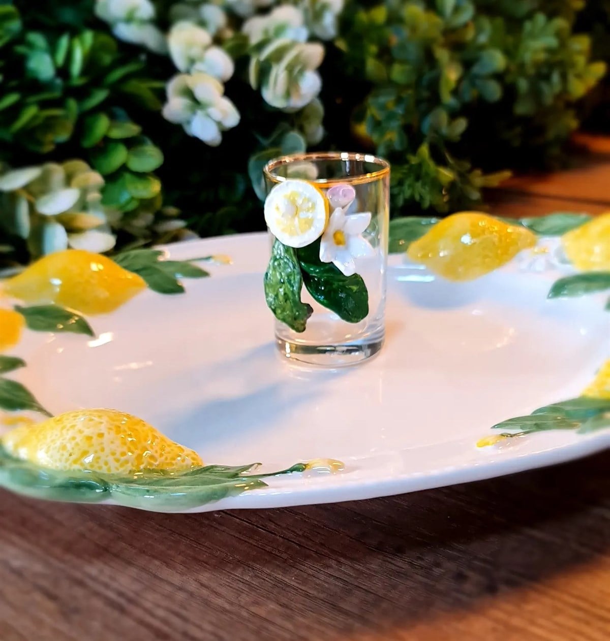 limonlu kahve yanı bardak
