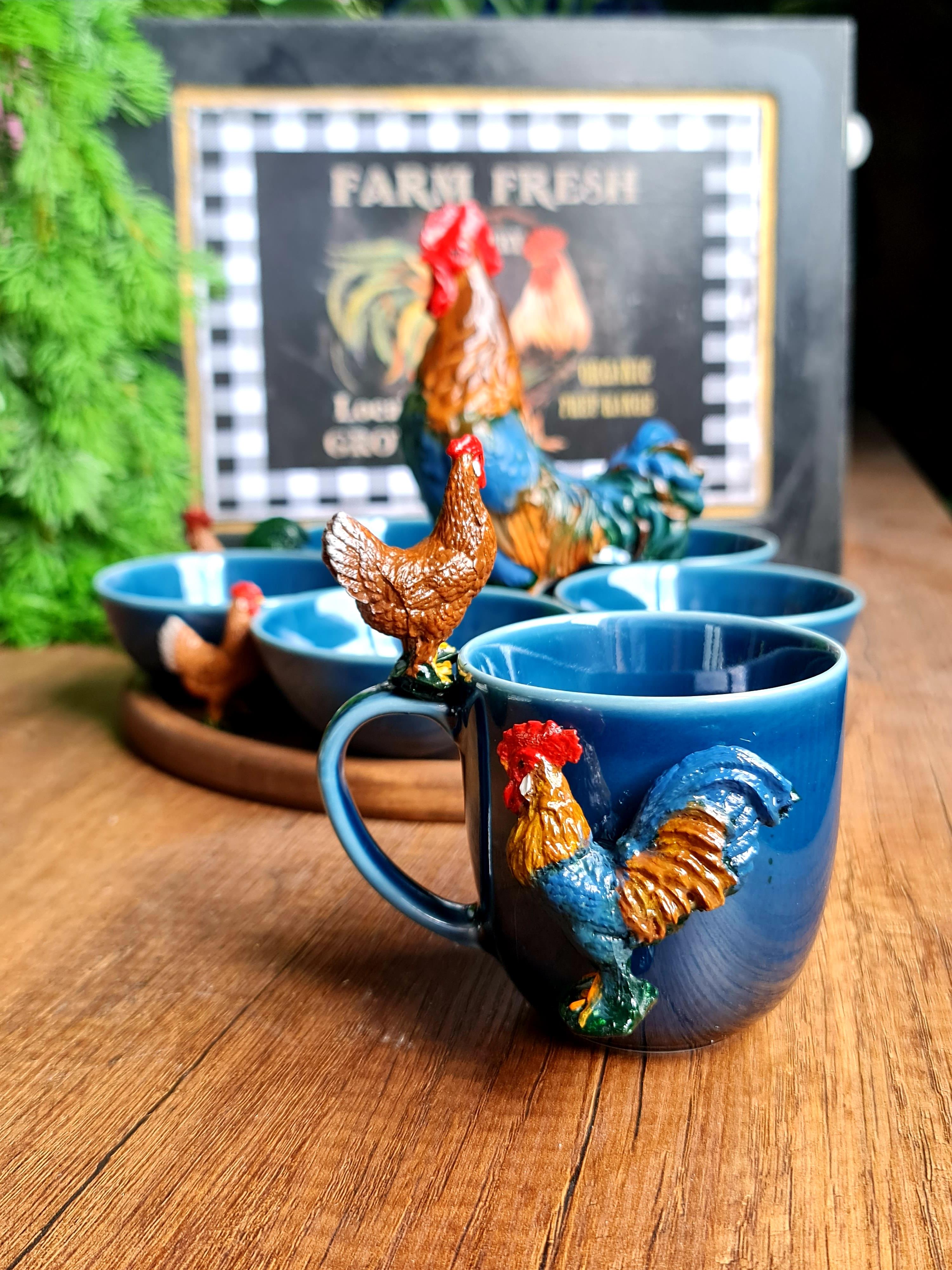 Rooster fincan mavi