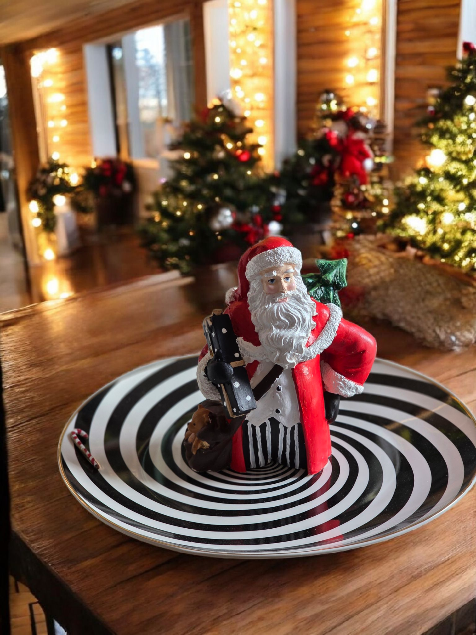 santa lollipop tabak kırmızı