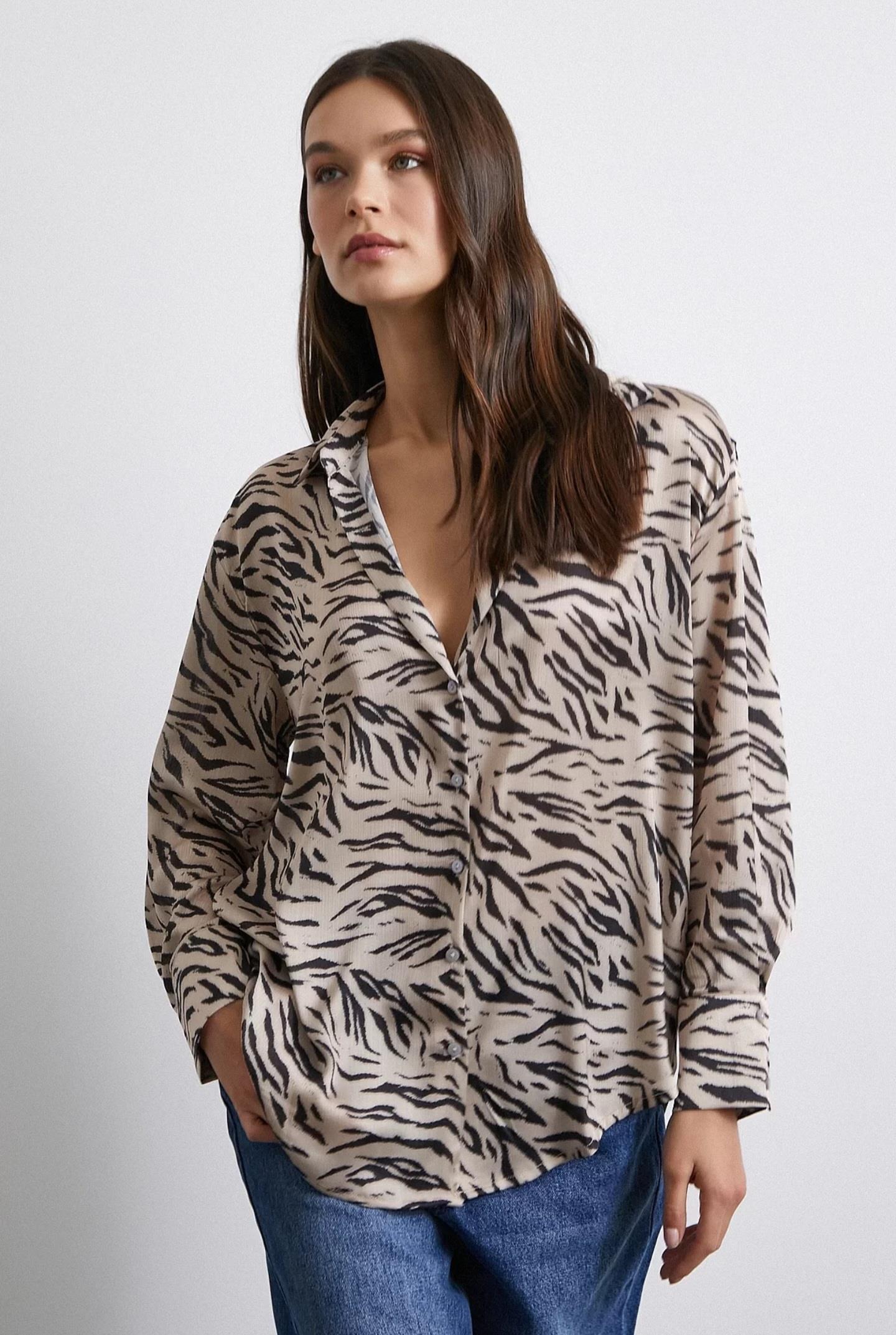 zebra desen gömlek