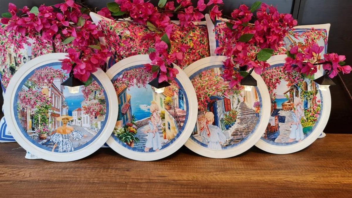 4 lü supla set (4 adet sokak lambaı+4 adet alaçatı ev