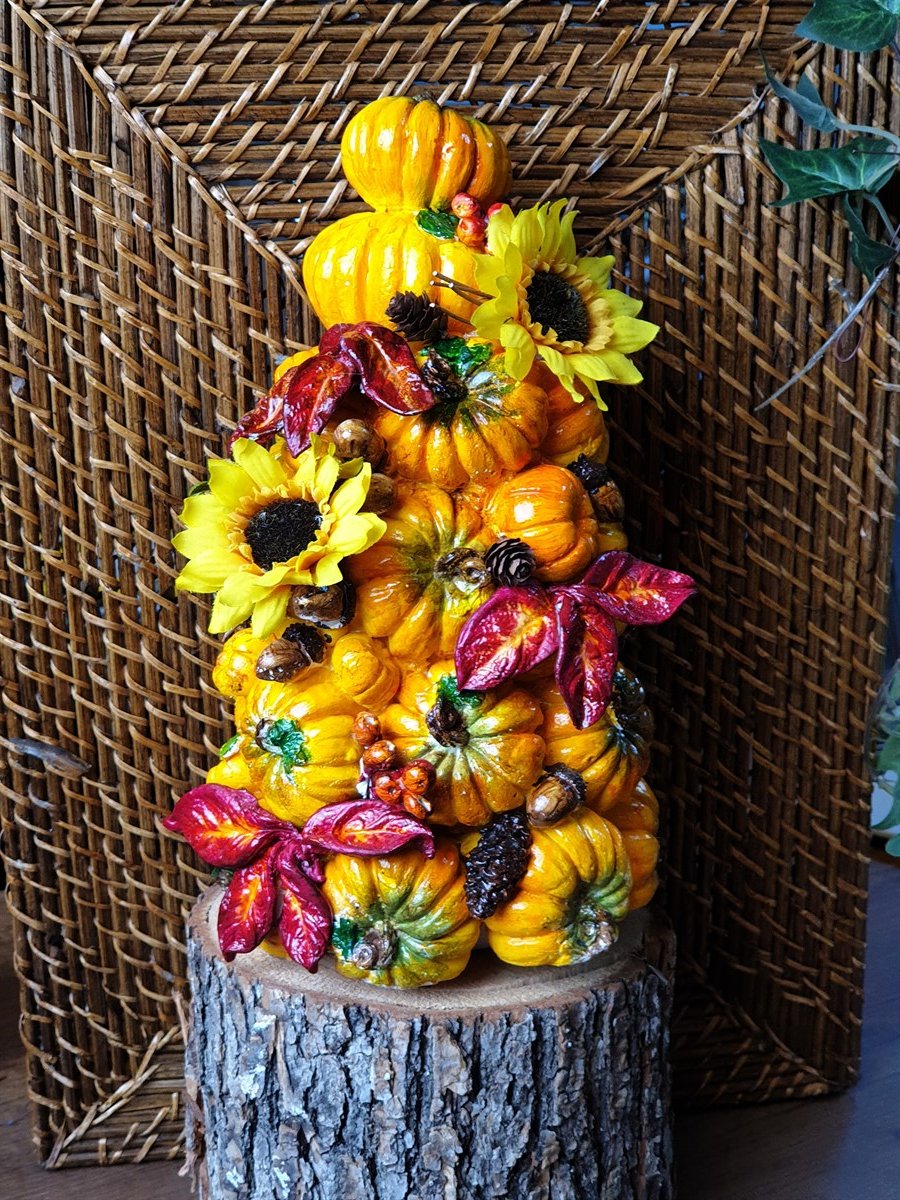 AUTUMN marsala pumpkin ağaç deco