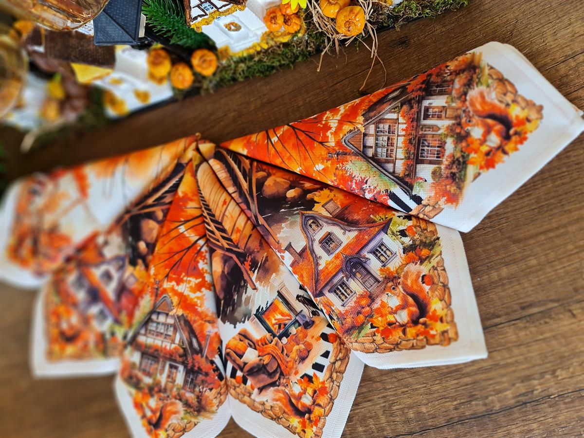 Autumn Village peçete 6 lı