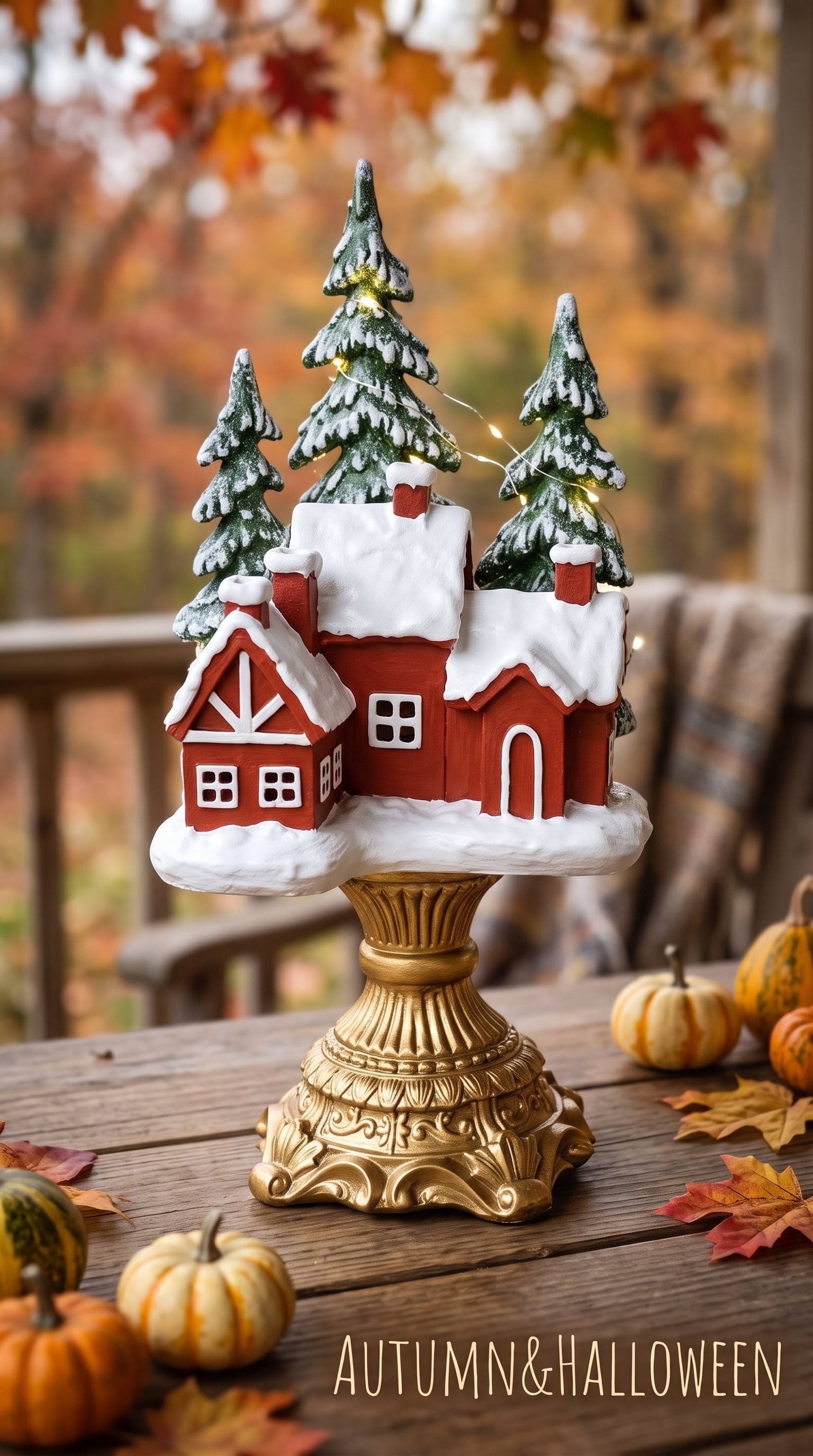 autumn village pumpkin deco kırmızı