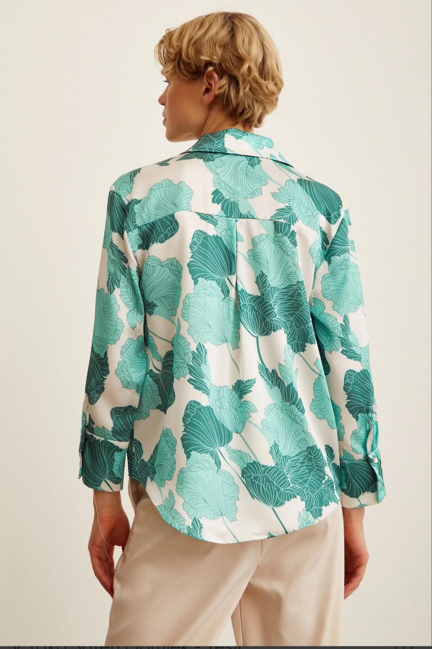 BAILEY_desenli gömlek _yeşil