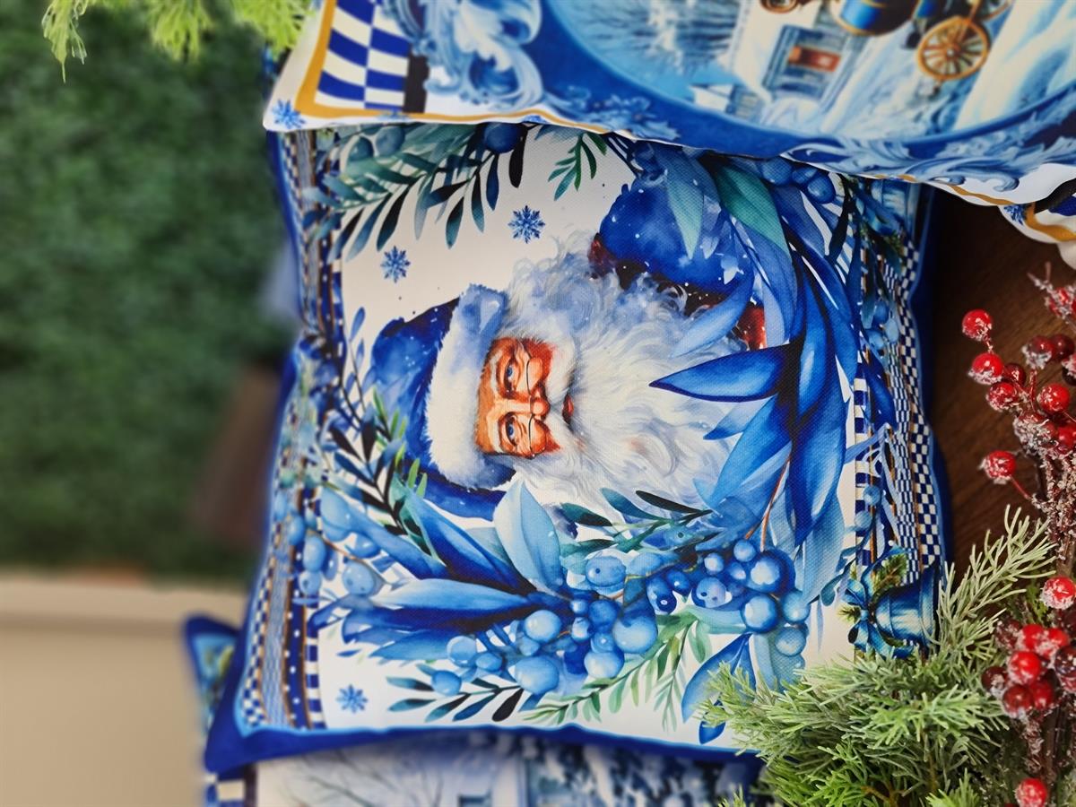 Blueberry Christmas kırlent kılıf Santa