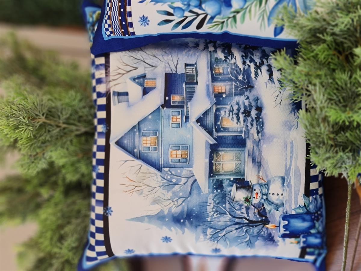 Blueberry Christmas kırlent kılıf village