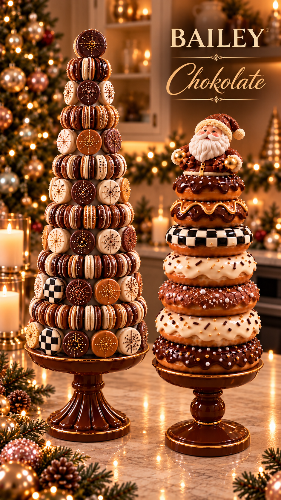 chokolate macaron ağacı 40 cm