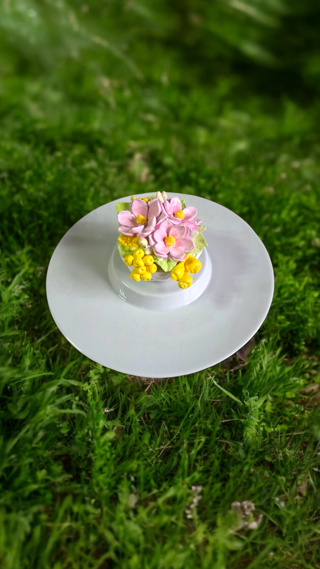 çiçekli sunum tabağı 30 cm